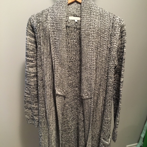 Monk & Lou gray/black open-front cotton cardigan - Picture 3 of 6